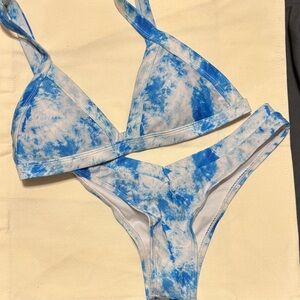 Blue Tie-Dye Bikini Set